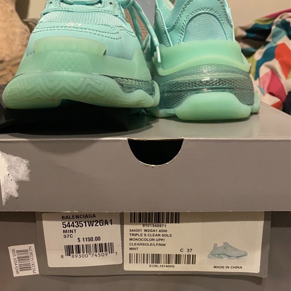 Balenciaga Wmns Triple S Sneaker 'Clear Sole - Mint' - Picture 3 of 6